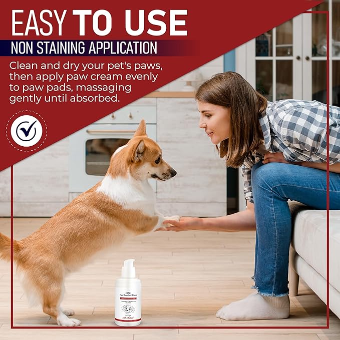 Dog Paw Pad Balm - 3-in-1 Lick Safe Soother &amp; Moisturizer&amp; Lotion for Dog Paws Nose, Elbow, Snout - Natural, Quick-Drying, Non-Sticky - All-Weather Cat Paw Balm Cream- 3.5 Oz/100Gram