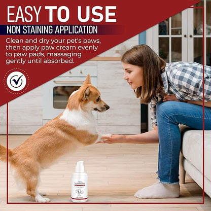 Dog Paw Pad Balm - 3-in-1 Lick Safe Soother &amp; Moisturizer&amp; Lotion for Dog Paws Nose, Elbow, Snout - Natural, Quick-Drying, Non-Sticky - All-Weather Cat Paw Balm Cream- 3.5 Oz/100Gram