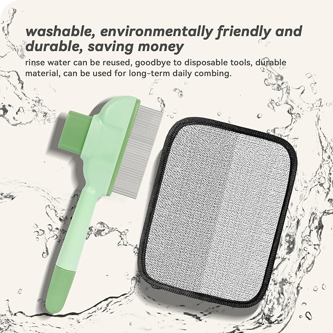 Pet Hair Removal Kit – Static Hair Removal Glove &amp; Shedding Comb for Cats &amp; Dogs, Removes Hair from Clothing, Furniture, Carpets &amp; Bedding, Tackles Tangles, Fleas &amp; Dander