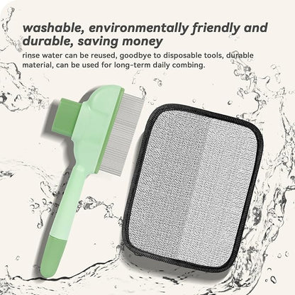 Pet Hair Removal Kit – Static Hair Removal Glove &amp; Shedding Comb for Cats &amp; Dogs, Removes Hair from Clothing, Furniture, Carpets &amp; Bedding, Tackles Tangles, Fleas &amp; Dander