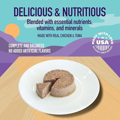 A Strong Heart Canned Wet Cat Food, Chicken &amp; Tuna Dinner Paté - 5.5 oz Cans (Pack of 24), Made in The USA with Real Chicken &amp; Tuna