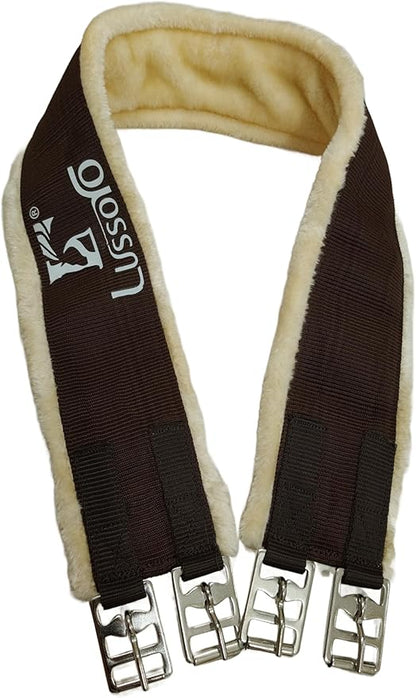 English Girth for Horse English Girth with Fleece Lightweight Horse Girth for English Saddle Size 42 (Brown)