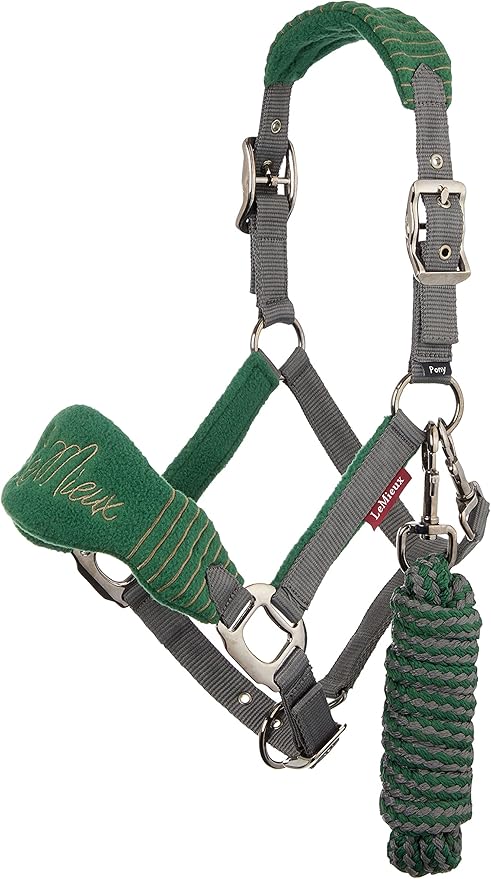 LeMieux Vogue Fleece Headcollar - Halter &amp; Leadrope - Extra Padding, Adjustable at Curb and Poll Strap