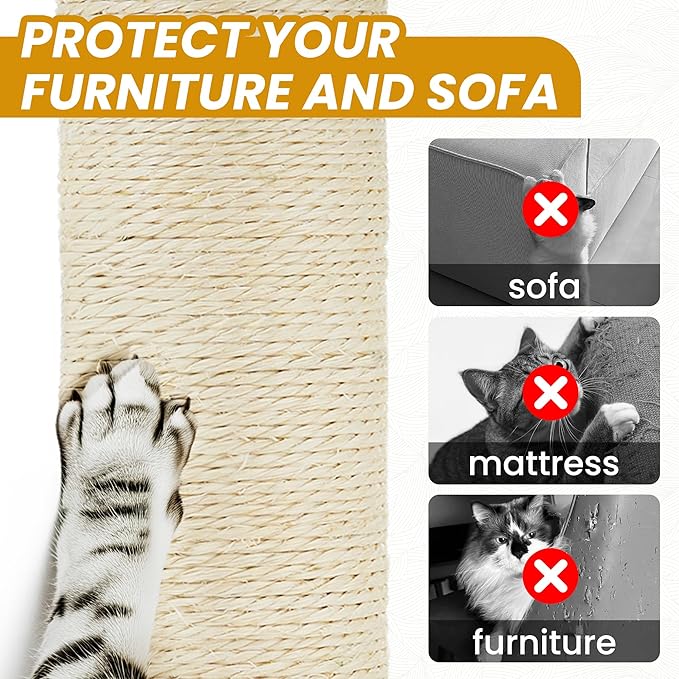 55 Inch Large Cat Tree Tower for Indoor Cats with Hammock Green Leaves Sisal Scratching Post, Plush Hang Ball Play Furniture for Kittens &amp; Adult Cats, New Beige