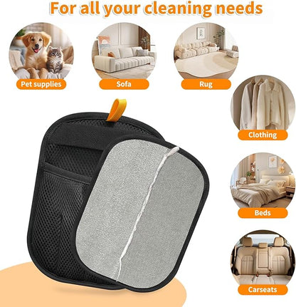 2PCS Pet Hair Removal Glove for Cats &amp; Dogs Five-Finger Electrostatic Magic Brush Pet Hair Remover Glove for Clothing, Couch, Carpet, Furniture, Car Seat