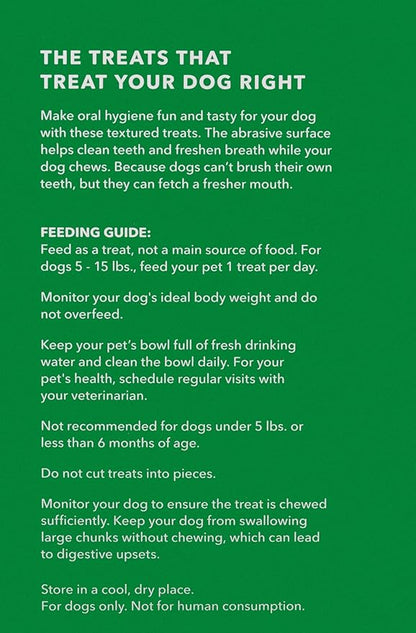 Amazon Brand - Wag Dental Dog Treats to Help Clean Teeth &amp; Freshen Breath - Tiny, Unflavored, 2.25 pounds, 130 Count (Pack of 2)