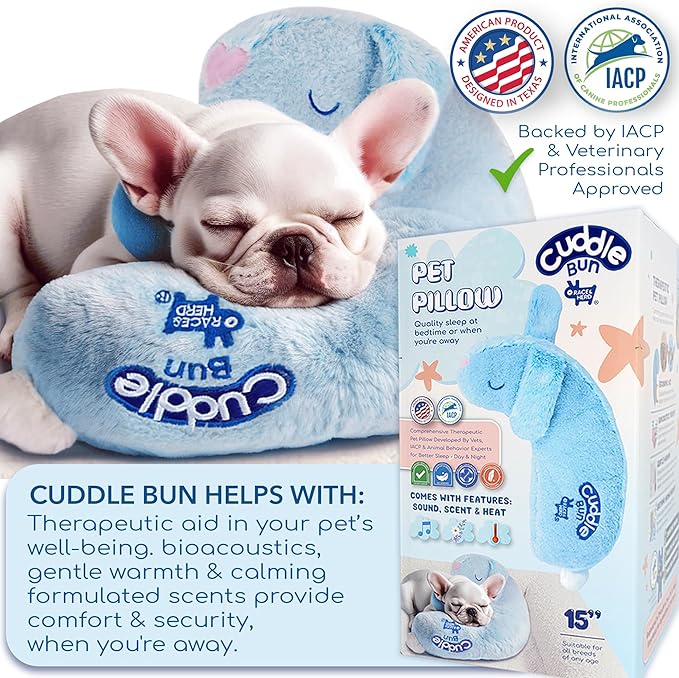 Race&amp;Herd CuddleBun Heartbeat Puppy Toy Sleep Aid - Heartbeat Dog Toy, Dog Heartbeat Toy for Puppy Must Haves for Separation Pet Anxiety Relief Puppy Calming Aid, Dog Toys Behavioral Training