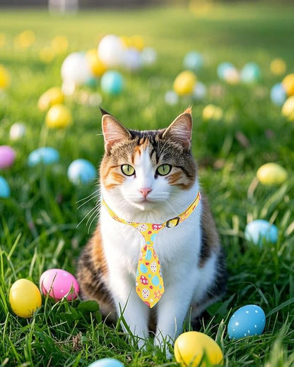 PET SHOW 10 Pack Easter Small Dog Ties Neckties for Doggies Cats Adjustable Holiday Grooming Accessories Neck Ties Bowties Girl Boy Pets Festival Costumes Puppy Wedding Party Gift Favor
