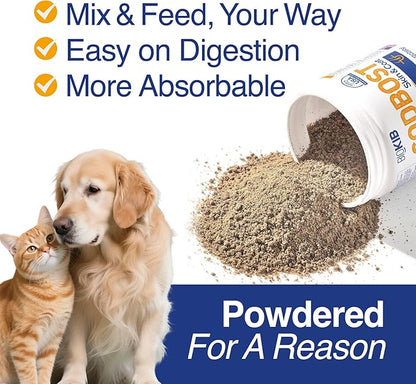 SODBOST Dog Allergy &amp; Itch Relief, Cat Skin &amp; Coat Supplement Powder -SOD Enzyme Skin Relief Formula for Allergy &amp; Itch Relief &amp; Reduces Shedding - Plant-Based, Made in USA - 60 Scoops