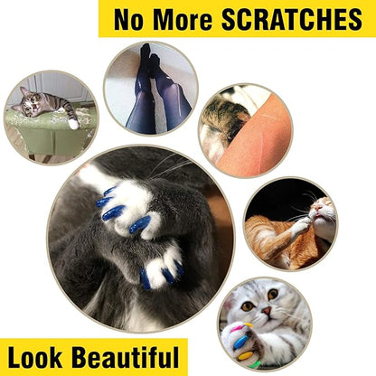 zetpo Cat Nail Caps | Cat Claw Covers | with Adhesives and Applicators (XS, 12x Colors/Leo | 120 pcs)