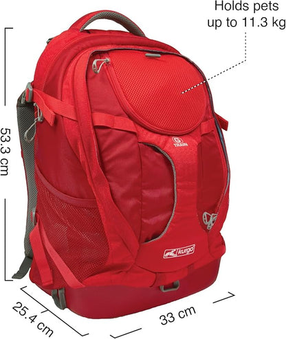 Kurgo G-Train - Dog Carrier Backpack for Small Pets - Cat &amp; Dog Backpack for Hiking, Camping or Travel - Waterproof Bottom - Red