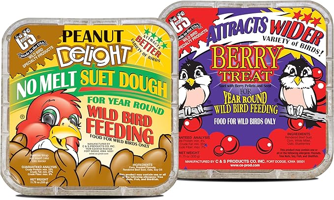 C&amp;S Suet Variety Value Pack, Peanut Delight Dough &amp; Berry Treat 24 Pack