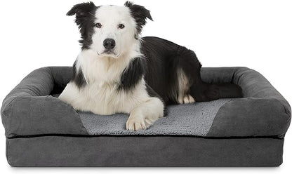 The Dog’s Bed, Large Grey Plush (no Logo), Memory Foam, Pain Relief: Arthritis, Hip &amp; Elbow Dysplasia, Post Surgery, Lameness, Supportive, Calming, Waterproof Washable Cover, Veterinary Approved