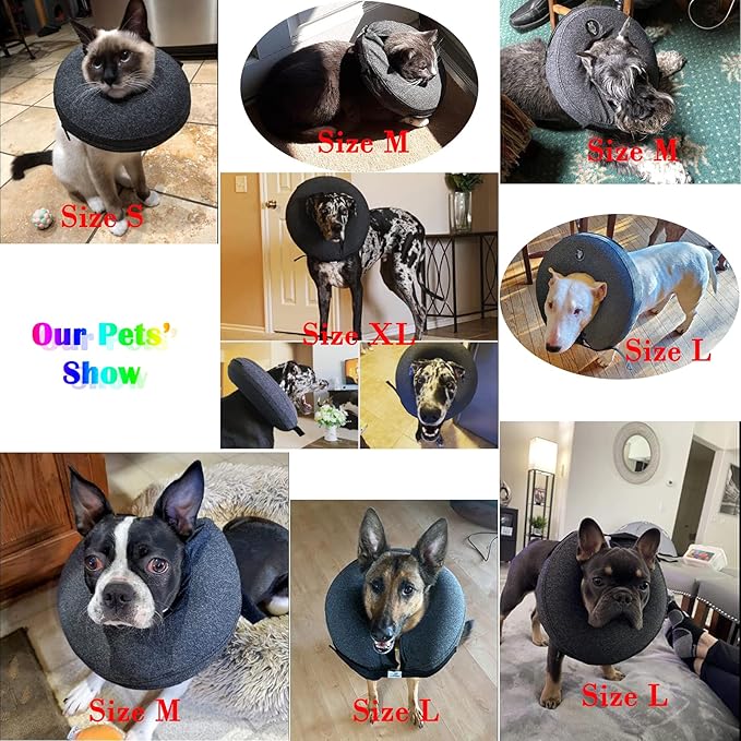Katoggy Inflatable Dog Recovery Collar,Soft Blow-up Protective Recovery Dog Cone,Pet Donut Cone Collar,Comfy Elizabethan Collar After Surgery for Medium Dog to Prevent from Biting &amp; Scratching,Small