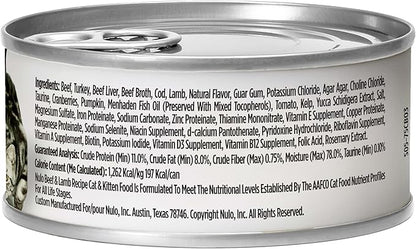 Nulo Beef &amp; Lamb Recipe Pate Wet Canned Cat Food, 5.5 Ounce (Pack of 24)