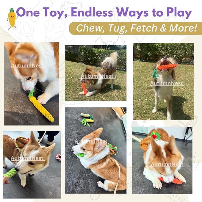 3PCS Mixed Color Woven Pet Rope Toys (Yellow, Green, Orange), Chew Toys for Dogs &amp; Cats, Safe &amp; Durable Braided Rope Toys for Pets