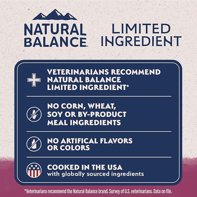 Natural Balance Limited Ingredient Adult Grain-Free Dry Dog Food, Reserve Sweet Potato &amp; Venison Recipe, 22 Pound (Pack of 1)