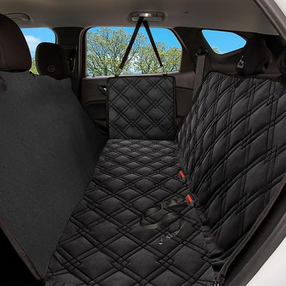 Meadowlark XL Dog Seat Covers Unique Design &amp; Full Car Protection-Doors,Headrests &amp; Backseat. Extra Durable Zippered Side Flap, Waterproof Hammock Pet Seat Cover + Seat Belt &amp; 2 Headrest Protectors
