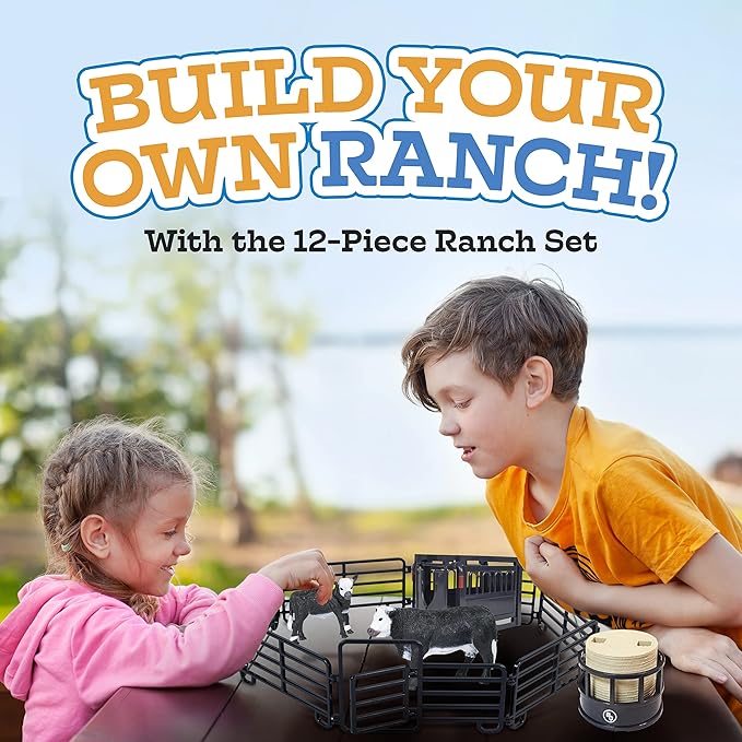 Big Country Toys 12-Piece Ranch Set - Farm Animal Toys for 3 Year Old Boys and Girls - Toy Figures &amp; Playsets