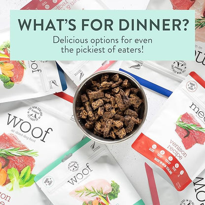 WOOF Air Dried Dog Bites - Chicken Recipe Dog Food High Protein Toppers for Dry Dog Food, Healthy Dog Food,26.5oz