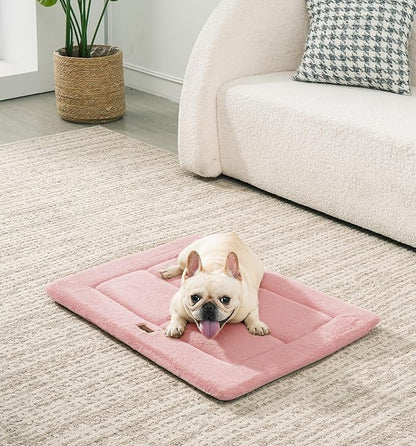 MADE 4 PETS Dog Crate Pad Bed for Medium Dogs, Washable &amp; Reversible, Anti-Slip Kennel Mat for Cozy Sleeping, Soft Fluffy Dog Bed for Indoor &amp; Outdoor Use, 29"x21", Pink