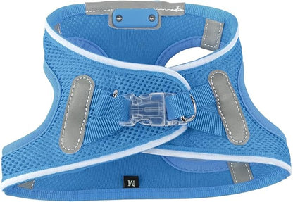 Light Up Dog Harness,Rechargeable LED Dog Harness for Small Medium Large Dogs,Reflective Lighted Safety Vest for Night Walking &amp; Camping,Lightweight &amp; Adjustable,Sky Blue,XS