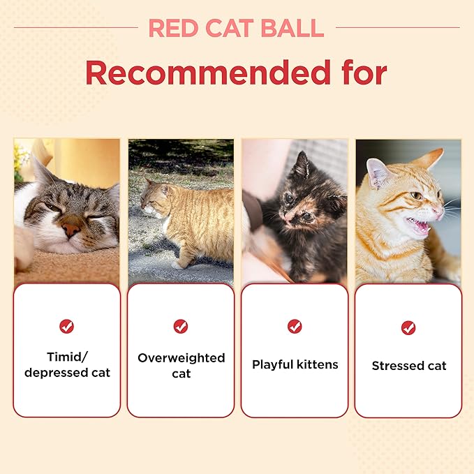JAYU PET Red Cat Ball [W/Bell Version] - Handmade Silvervine Cat Toy with Catnip, Interactive Matatabi Ball for Indoor Cats &amp; Kittens, Feline Play Toy &amp; Gift (2.7 inch)