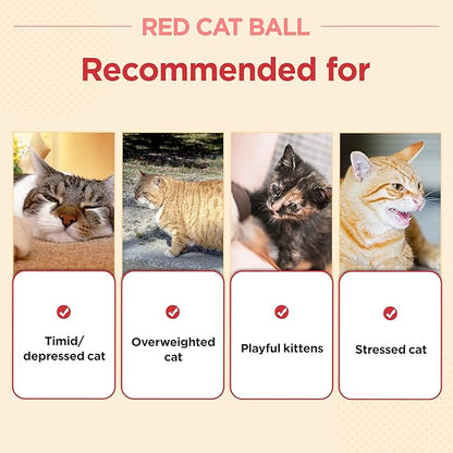 JAYU PET Red Cat Ball [W/Bell Version] - Handmade Silvervine Cat Toy with Catnip, Interactive Matatabi Ball for Indoor Cats &amp; Kittens, Feline Play Toy &amp; Gift (2.7 inch)