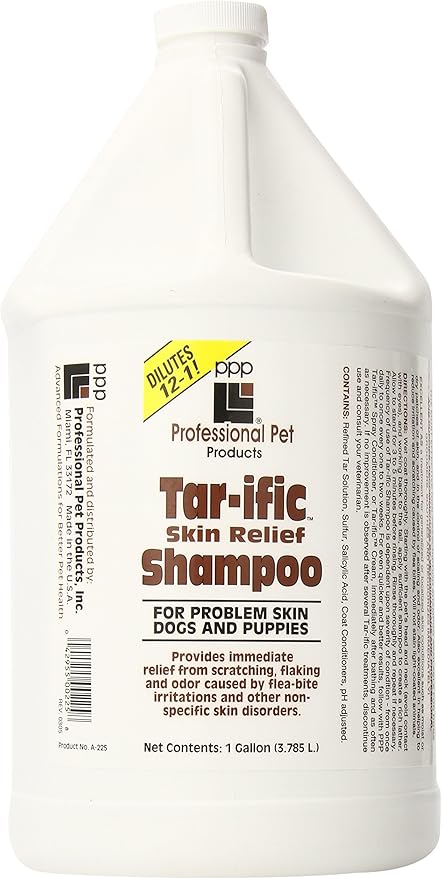 PPP Tar-ific Skin Relief Shampoo for Dogs - Soothe Hot Spots, Dryness, Flaking &amp; Itching - Nourishes &amp; Relieves Skin Issues - 1 Gallon
