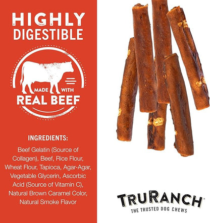 Collagen Rolls - 6" Collagen Rolls for Dogs - Long Lasting Healthy Joint Support - Rawhide Alternative - Skin &amp; Coat Health - Made with Real Beef, Value Pack, 15 Bags, 60 Count
