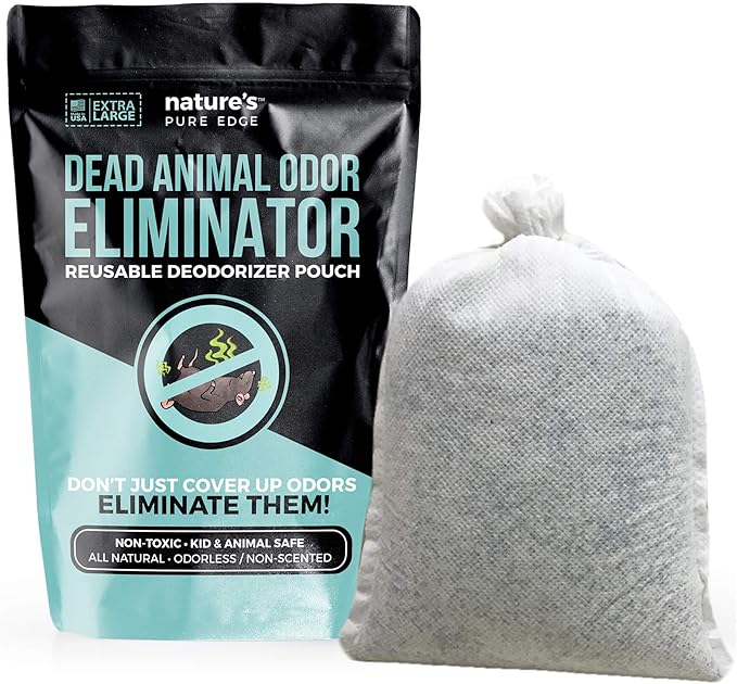 Dead Animal Smell Eliminator Pouch – Fragrance-Free, Reusable Deodorizer for Attic, Wall, Crawlspaces. Removes Decay Odor, Pet &amp; Kid Safe, Extra Large, Covers Up to 375 Sq Ft.