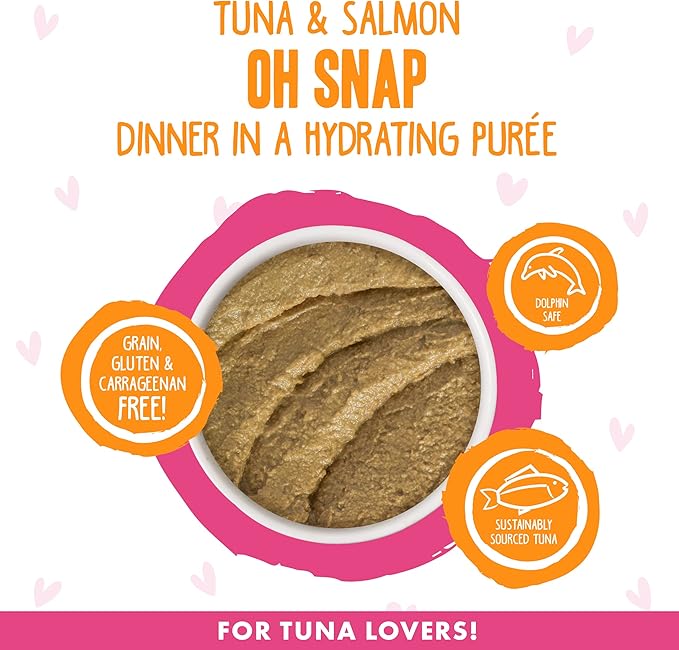 Weruva B.F.F. Play - Best Feline Friend Paté Lovers, Aw Yeah!, Tuna &amp; Salmon Oh Snap! with Tuna &amp; Salmon, 5.5oz Can (Pack of 8)