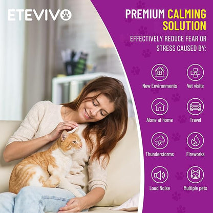 Cat Pheromones Calming Diffuser Cat Anxiety Relief Pheromones for Cats Promotes Well-Being &amp; Comfort Cat Calming Diffuser with 2 Refills 60 Days Long Lasting Serenity