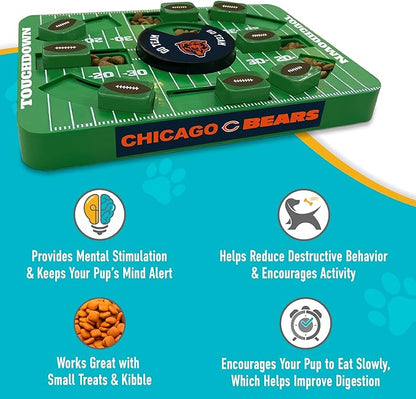 Pets First NFL Chicago Bears Large Puzzle Toy, New Size, Interactive Dog Treat &amp; Slow Feeding Toy