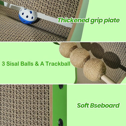 Cat Scratcher, 23.6 Inch Cat Scratching Post, L Shaped Vertical cat Scratching Board for Wall and Couch Protection, Cardboard Cat Scratcher with Ball Toy for Indoor Cats