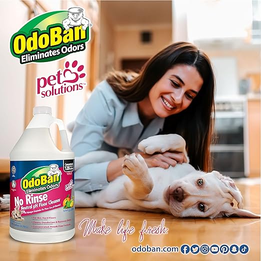OdoBan Pet Solutions No Rinse Neutral pH Floor Cleaner Concentrate, Made in the USA, Splash O&