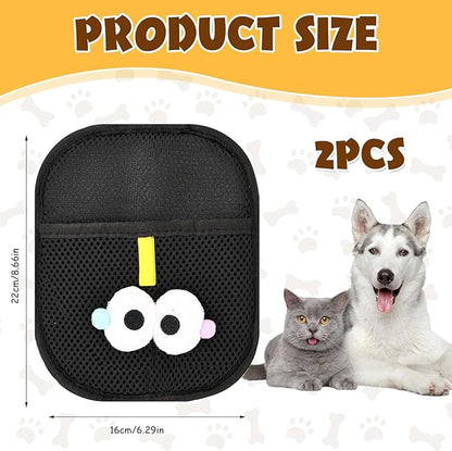 2 PCS Electrostatic Pet Hair Remover, Pet Hair Remover Tool for Cats &amp; Dogs, Cleaning Gloves for Carpet, Couch, Furniture, Car Seat, Double-Sided, Reusable, Washable
