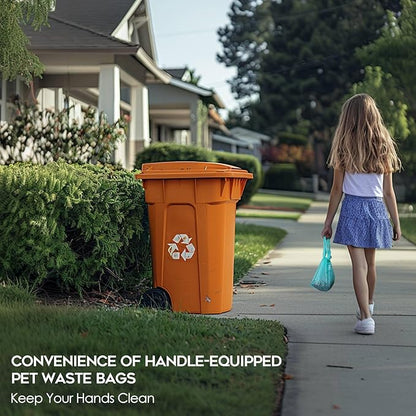 Compostable Dog Poop Bags for Swivel Bin &amp; Rake Dog Pooper Scooper, AYOTEE Heavy Duty Poop Bags for Dogs Biodegradable,Tear-Free Large Dog Bags for Poop 50 Packs, Dog Waste Bags with Handles, Green