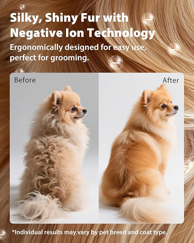 L&amp;W BROS. Hands-Free Dog Dryer – Powerful &amp; Professional Pet Blow Dryer for Small &amp; Medium Dogs &amp; Cats, Adjustable Airflow, Easy Storage, Negative Ion Technology (Gray)