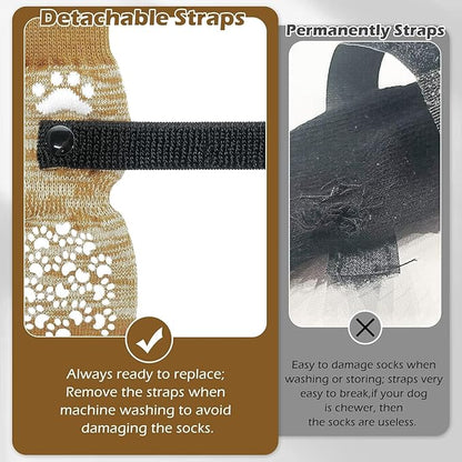 EXPAWLORER Anti Slip Dog Socks to Prevent Licking Paws, Dog Shoes for Hot Pavement, Dog Booties for Small Medium Large Senior Dogs, Traction Control Boots &amp; Paw Protectors for Hardwood Floors