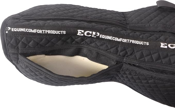 ECP Equine Comfort Products Adjustable Shock Absorbing Memory Foam Half Saddle Pad, Injury Prevention &amp; Pressure Relief, Customizable Fit, Breathable for All Riding Styles