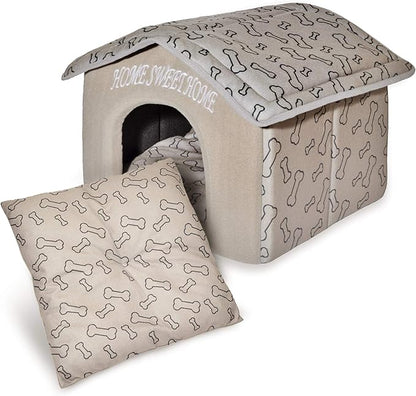 Best Pet Supplies Portable Indoor Pet House – Perfect for Cats &amp; Small Dogs, Easy To Assemble – Brown