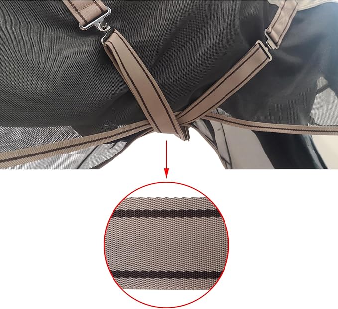 BARN &amp; STABLE Breathable and UV Protective Horse Fly Sheets Tear-Resistant Mesh Fly Sheets for Horse Comfy Equine Summer Sheets with Removable Web Leg Straps