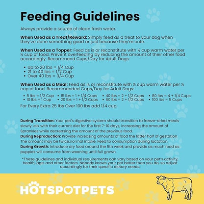 hotspot pets Freeze Dried Raw Beef Meal Toppers for Dogs 1LB Bag (500+pcs) Made in USA - Single Protein, All Natural, Grain-Free - Perfect for Training, Topper or Snack