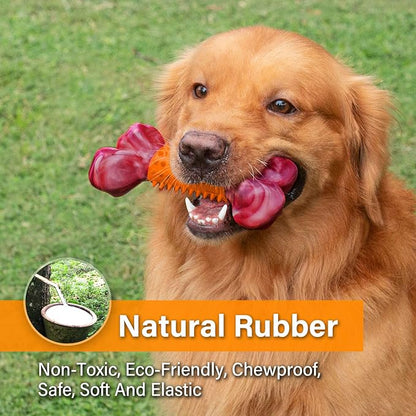 Apasiri Dog Toys for Aggressive Chewers Peanut Butter Flavored, 8" Tough Dog Chew Bone, Nylon &amp; Rubber Chew Toy, Dog Bone Toy for Large Medium Breed 20-80lbs
