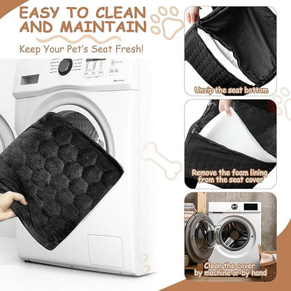 Dog Car Seat for Small/Medium Dogs - Dog Booster Seat with Safety Straps &amp; Non-Slip Base, Travel Pet Car Seat with Storage Pockets, Washable &amp; Removable, Suitable for Dogs Under 35 lbs (Black)