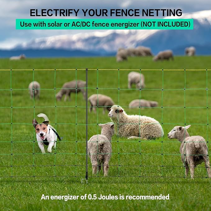 Electric Fence Netting, 49.6" H x 164&