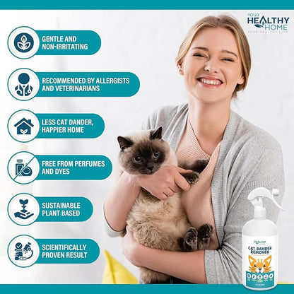Cat Dander Remover Aloe Vera Free- Pet Dander Allergy Reducer Relief Dry Skin Spray for Cats and Humans| Cruelty-Free &amp; Made in USA (1 Pack)