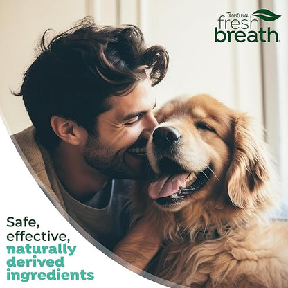 TropiClean Fresh Breath Dental Foam Spray for Dogs &amp; Cats | Quick Breath Freshener and Teeth Cleaning Solution | Made in The USA | 4.5oz.