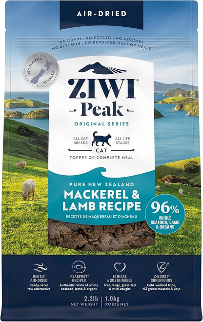 ZIWI Peak Air-Dried Cat Food – Mackerel &amp; Lamb - All Natural, High Protein, Grain Free, Limited Ingredient w/ Superfoods (35.2oz)